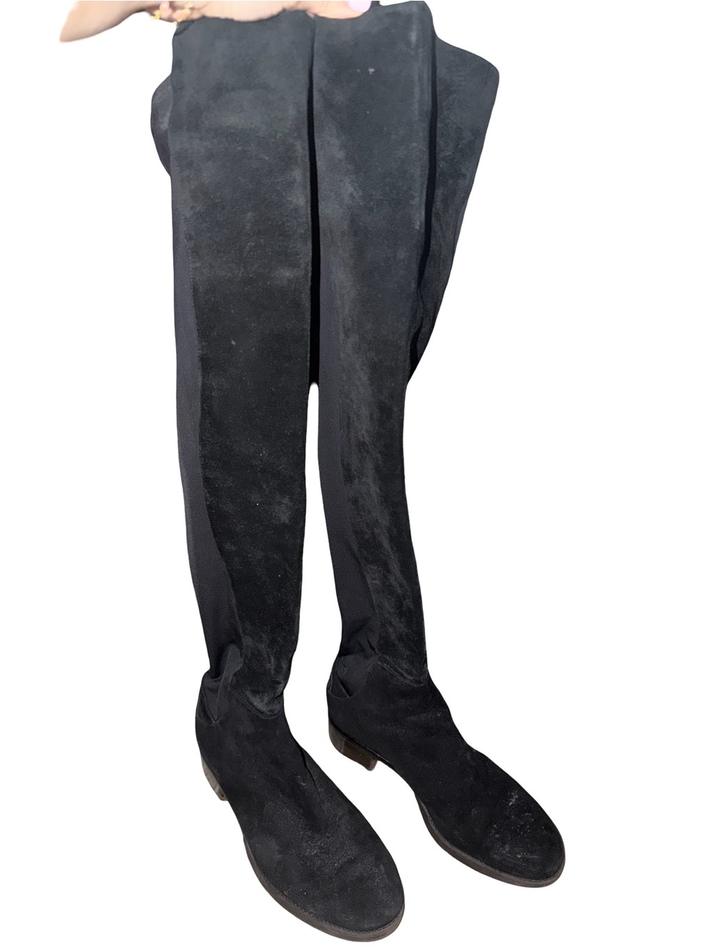 Tory Burch Black Over-the-Knee Suede Boots